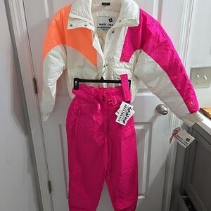 VTG 1980's WHITE STAG Colorblock Women's Ski Set Size Small Jacket / 6 Pants NWT